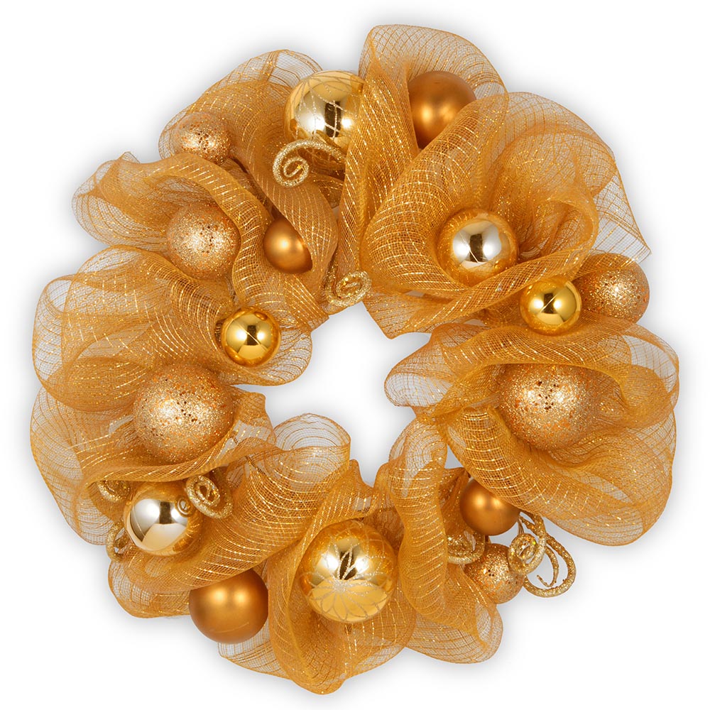 Gold Ribbon Wreath 60cm Dia