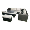 Luxury Outdoor Rattan Sofa Set with Fire Pit Table