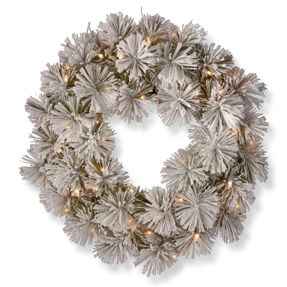 Snowy Wreath Pre Lit 60 cm Dia